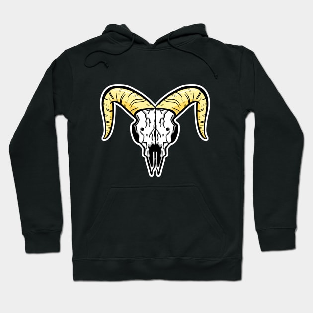 Animal Ram Skull Mascot Logo Illustration Cartoon Hoodie by Squeeb Creative